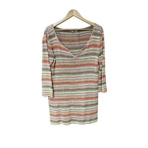 Calypso St Barth 100% Linen loose knit tunic top cover-up Size M
